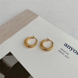 Classic 18k Small Dome Hoop Trendy Earrings